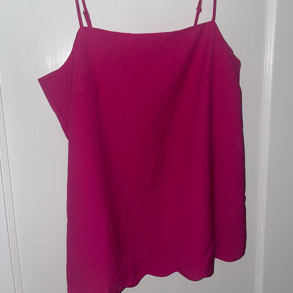 J Crew pink scallop-bottom tank